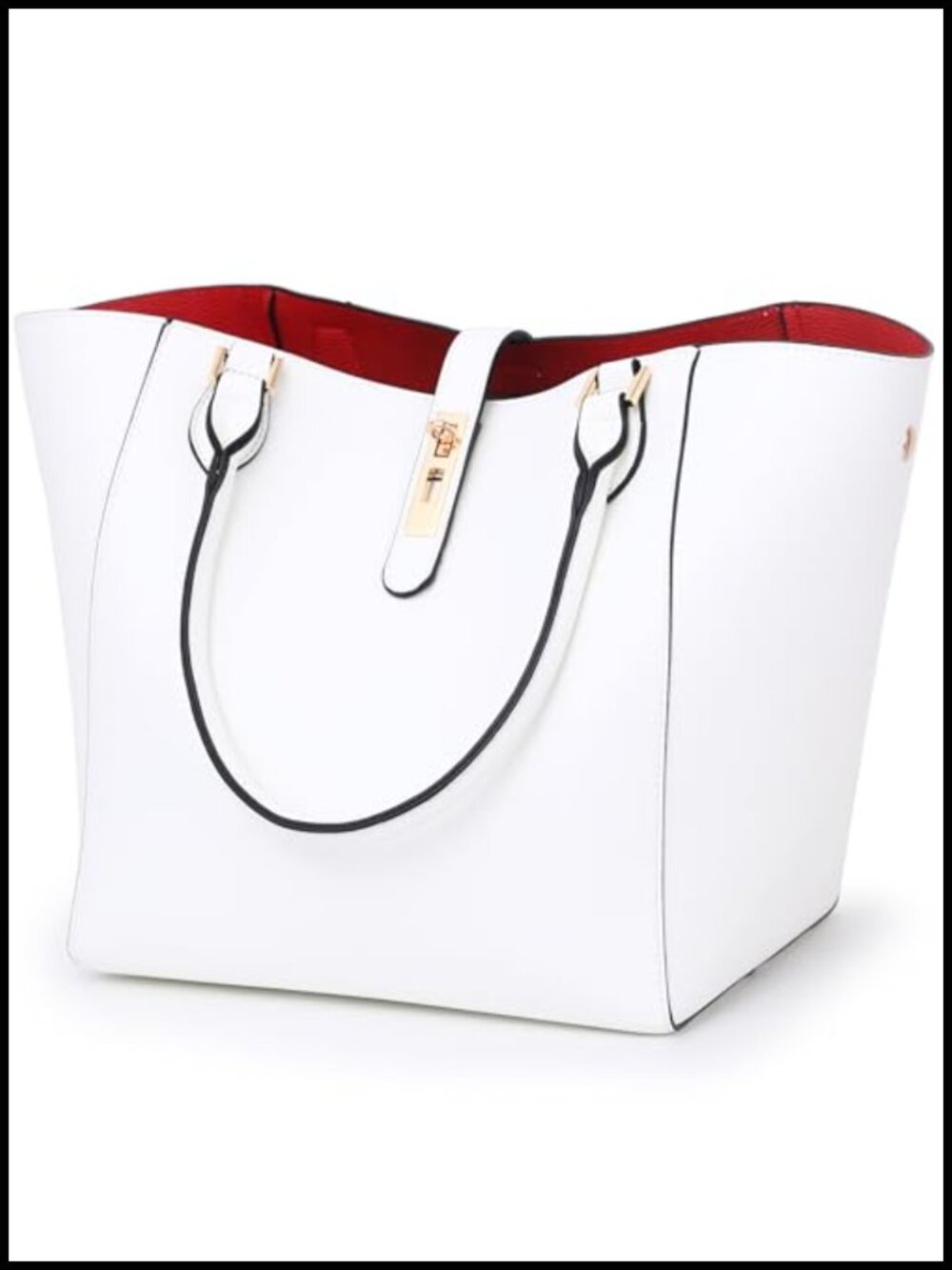 Large PU Leather Work Tote Bag for Women Big Bucket Purse